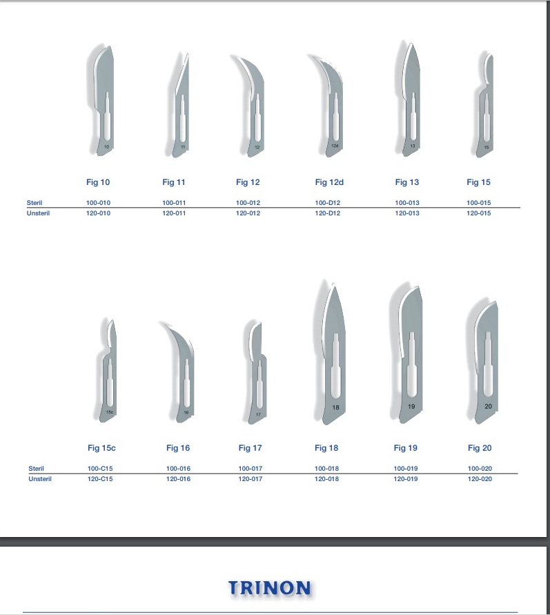 Лезвия для скальпеля стерил. р-р 12D ( Уп 100 шт)  Swann-Morton